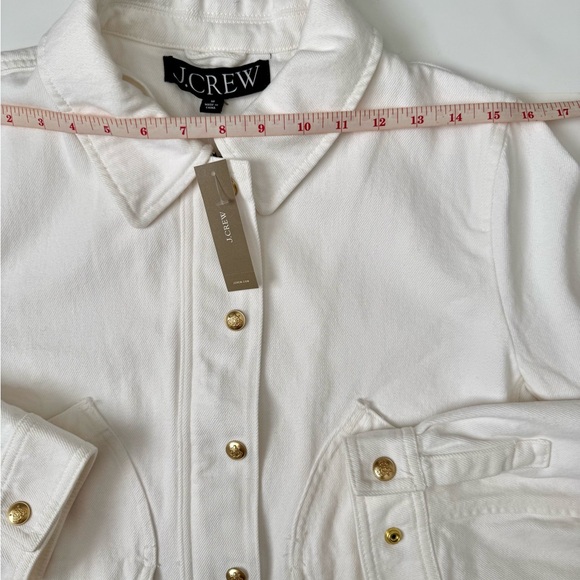 J.Crew Cropped Short Barn Jacket Cotton Twill White Medium NWT - Picture 7 of 11
